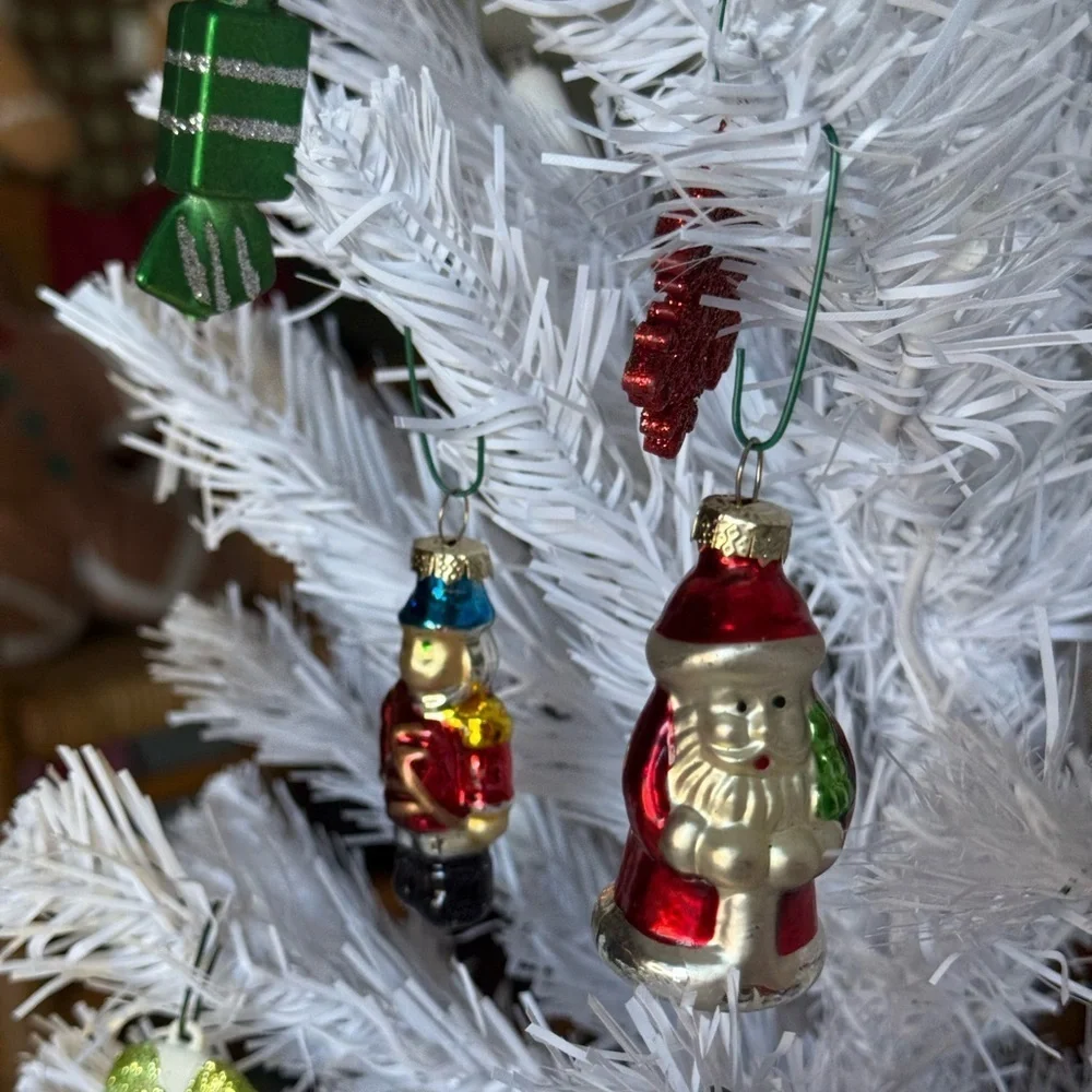 Vintage 1986 Christmas Candy Cane Nutcracker Santa Clause Ornament Set of 26